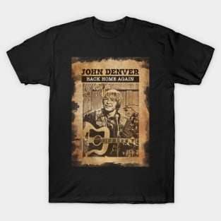 Vintage Old Paper 80s Style John Denver T-Shirt